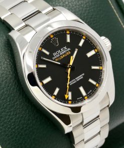 Rolex Milgauss, Stainless Steel, Black Index Dial with Orange Lightning Bolt Second Hand, on Stainless Steel Rolex Oyster Bracelet, Ref. 116400, V - Serial, with Rolex Box & Rolex Service Card Dated 2020