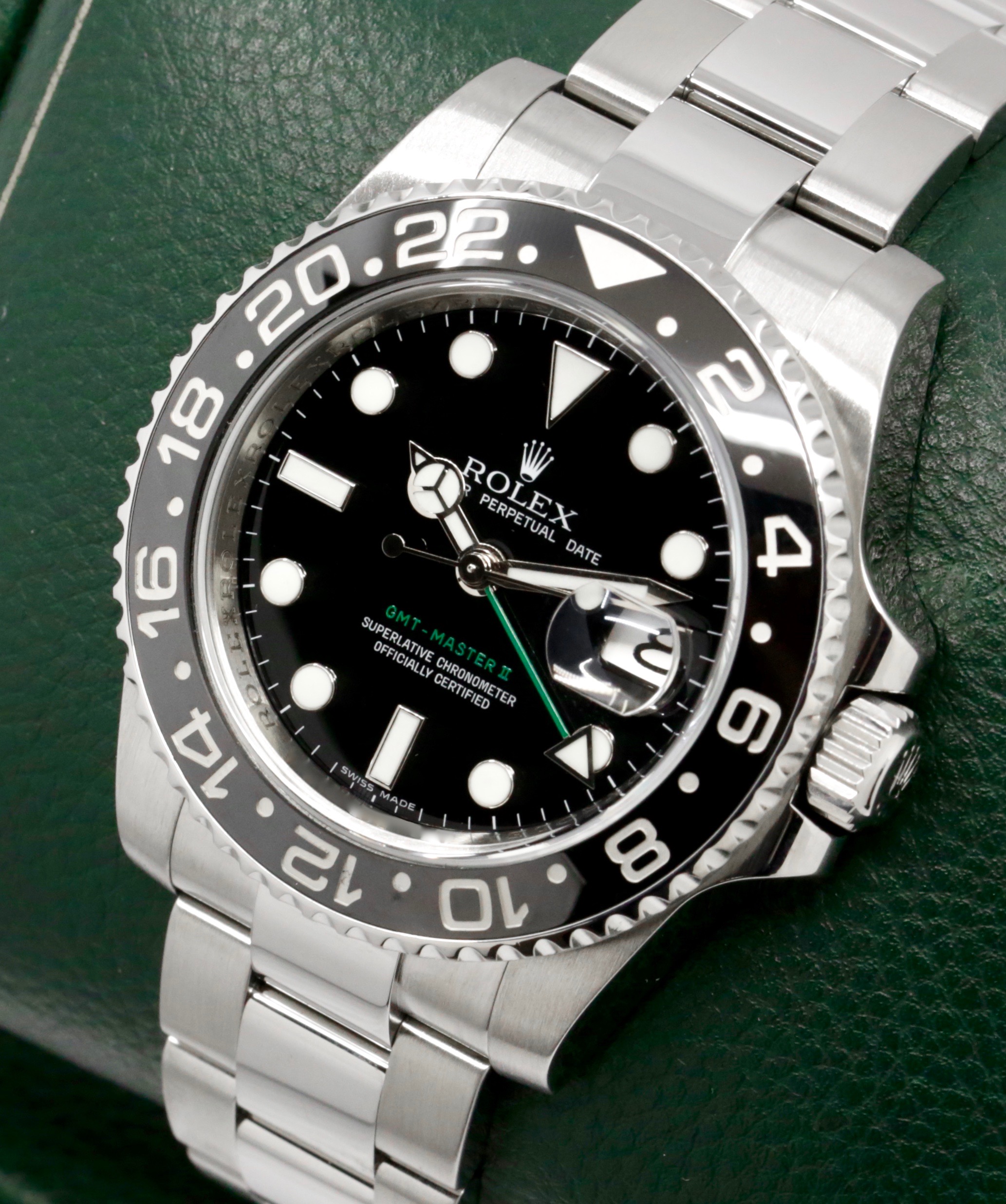 Rolex GMT-Master II "Green Arrow", in Stainless Steel, Black Ceramic Bezel, Black Index Dial, on Stainless Steel Oyster Bracelet, Ref. 116710LN, Circa: 2009, with Box, Books, Swing Tag, & Rolex Warranty Card - Image 2