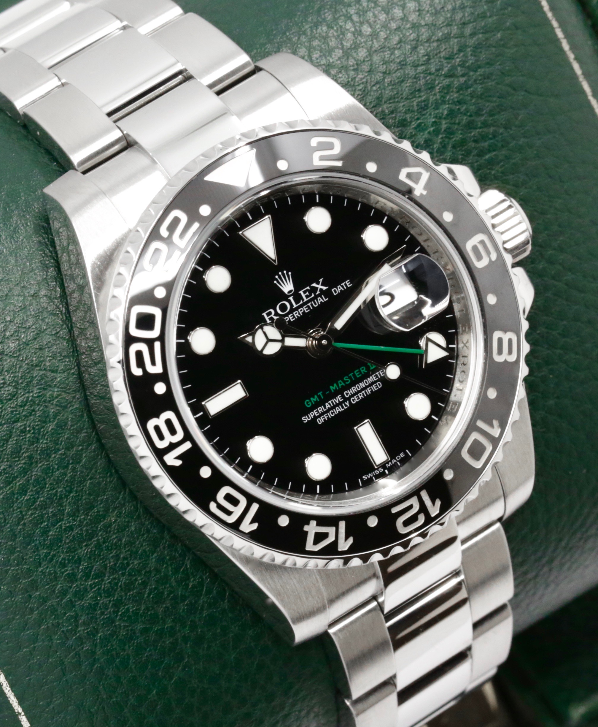 Rolex GMT-Master II "Green Arrow", in Stainless Steel, Black Ceramic Bezel, Black Index Dial, on Stainless Steel Oyster Bracelet, Ref. 116710LN, Circa: 2009, with Box, Books, Swing Tag, & Rolex Warranty Card - Image 3