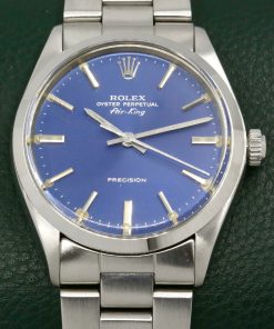 Alternative view of Rolex Oyster Perpetual Air King, 34mm, in Stainless Steel, Original Blue Index Dial, on Stainless Steel Rolex Oyster Bracelet, Ref. 5500, Circa: 1978, with Rolex Box