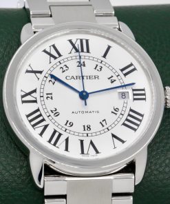 Alternative view of Cartier Ronde Solo, Stainless Steel, Silver Roman Dial with Blue Sword-Shaped Hands, on Stainless Steel Cartier Bracelet, Ref. W6701011, Circa: 2020, with Box, Books, Cartier Warranty Card & Balance of 8 Year Cartier Extended Warranty