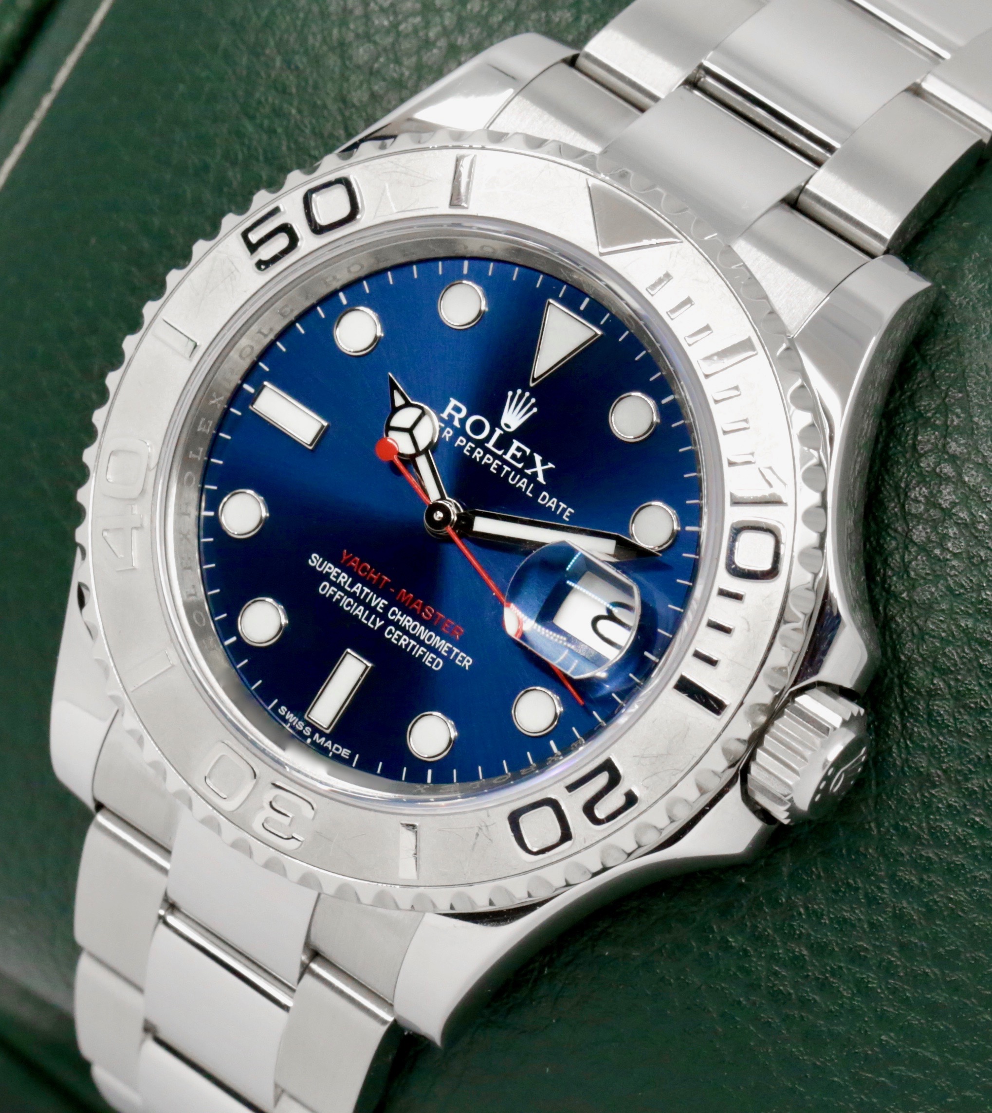 Rolex Yacht-Master 40, in 904L Stainless Steel with Platinum Bezel, Blue Index Dial, on 904L Stainless Steel Rolex Oyster Bracelet, Ref. 116622, Circa: 2013, with Rolex Box, Books, Swing Tags, Rolex Service Card & Balance of 2 Year Rolex Service Warranty - Image 2