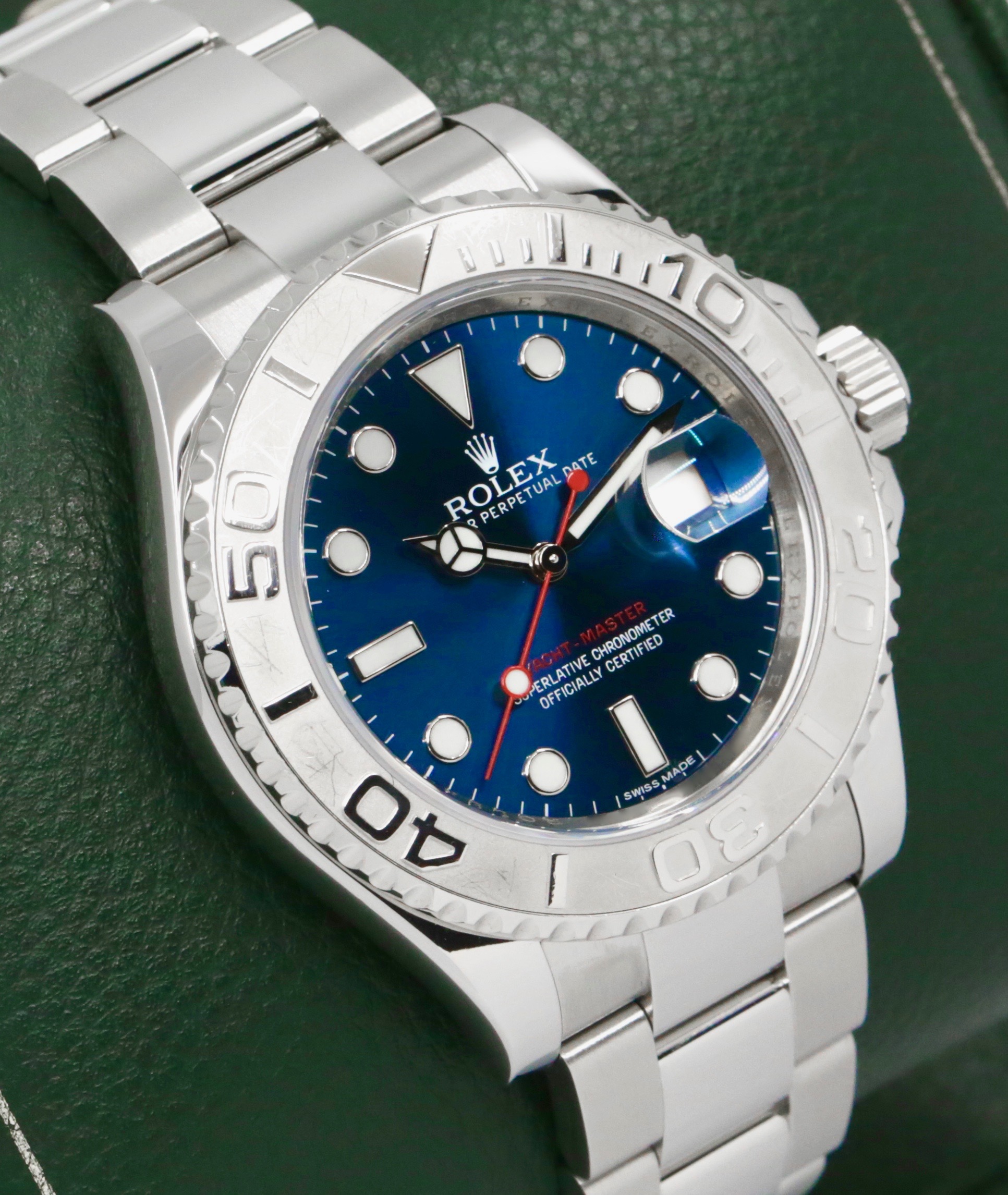 Rolex Yacht-Master 40, in 904L Stainless Steel with Platinum Bezel, Blue Index Dial, on 904L Stainless Steel Rolex Oyster Bracelet, Ref. 116622, Circa: 2013, with Rolex Box, Books, Swing Tags, Rolex Service Card & Balance of 2 Year Rolex Service Warranty - Image 3
