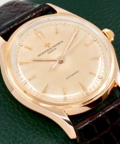 Vacheron Constantin Vintage Wristwatch in 18ct Rose Gold, Ivory Index Dial, Screw Back Case,  on Alligator Band with a 18ct Rose Gold Vacheron Constantin Tang Buckle Ref: 4870, Circa: 1960's