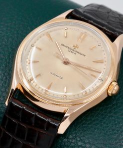 Alternative view of Vacheron Constantin Vintage Wristwatch in 18ct Rose Gold, Ivory Index Dial, Screw Back Case,  on Alligator Band with a 18ct Rose Gold Vacheron Constantin Tang Buckle Ref: 4870, Circa: 1960's