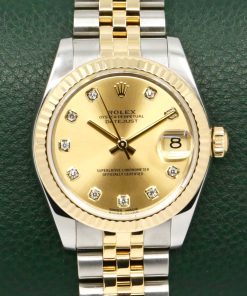 Rolex Datejust 31, Stainless Steel & 18ct Yellow Gold, Factory Set Diamond Champagne Dial, Fluted Bezel, on Stainless Steel & 18ct Yellow Gold Rolex Jubilee Bracelet, Ref.178273, Circa: 2018, Full Set - Complete with Box, Books, Swing Tags, & Rolex Warranty Card