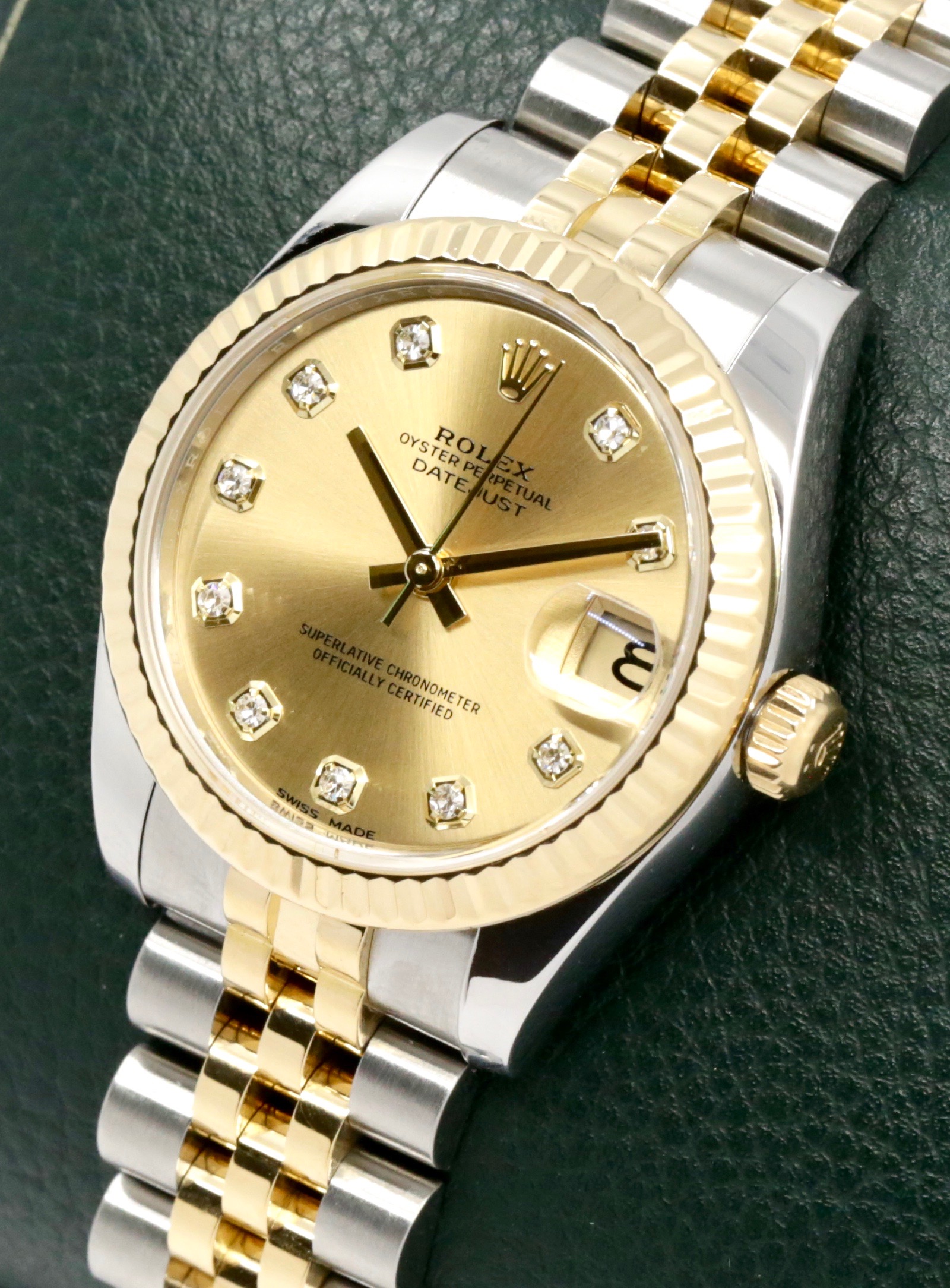Rolex Datejust 31, Stainless Steel & 18ct Yellow Gold, Factory Set Diamond Champagne Dial, Fluted Bezel, on Stainless Steel & 18ct Yellow Gold Rolex Jubilee Bracelet, Ref.178273, Circa: 2018, Full Set - Complete with Box, Books, Swing Tags, & Rolex Warranty Card - Image 3