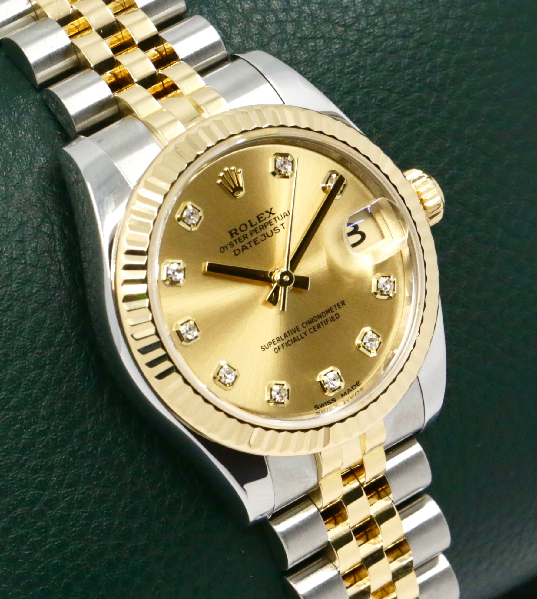 Rolex Datejust 31, Stainless Steel & 18ct Yellow Gold, Factory Set Diamond Champagne Dial, Fluted Bezel, on Stainless Steel & 18ct Yellow Gold Rolex Jubilee Bracelet, Ref.178273, Circa: 2018, Full Set - Complete with Box, Books, Swing Tags, & Rolex Warranty Card - Image 2