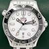 Omega Seamaster Diver 300M in Stainless Steel, Black Ceramic Bezel, White Index Dial, on Stainless Steel Omega Bracelet, Ref. 210.32.42.20.04.001, Circa: 2020, with Box, Book & Omega Warranty Cards.