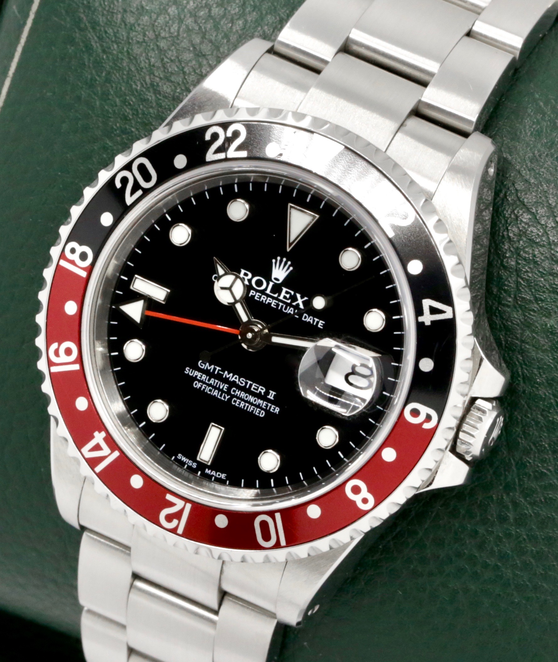 Rolex GMT-Master II "Coke", Stainless Steel, Black Index Dial, with Black & Red Aluminium Bezel, on Stainless Steel Rolex Oyster Bracelet, Ref. 16710, Circa: 2002, Complete with Box, Books, Swing Tag, Rolex Warranty Certificate & Balance of 2 Year Rolex Service Warranty - Image 3