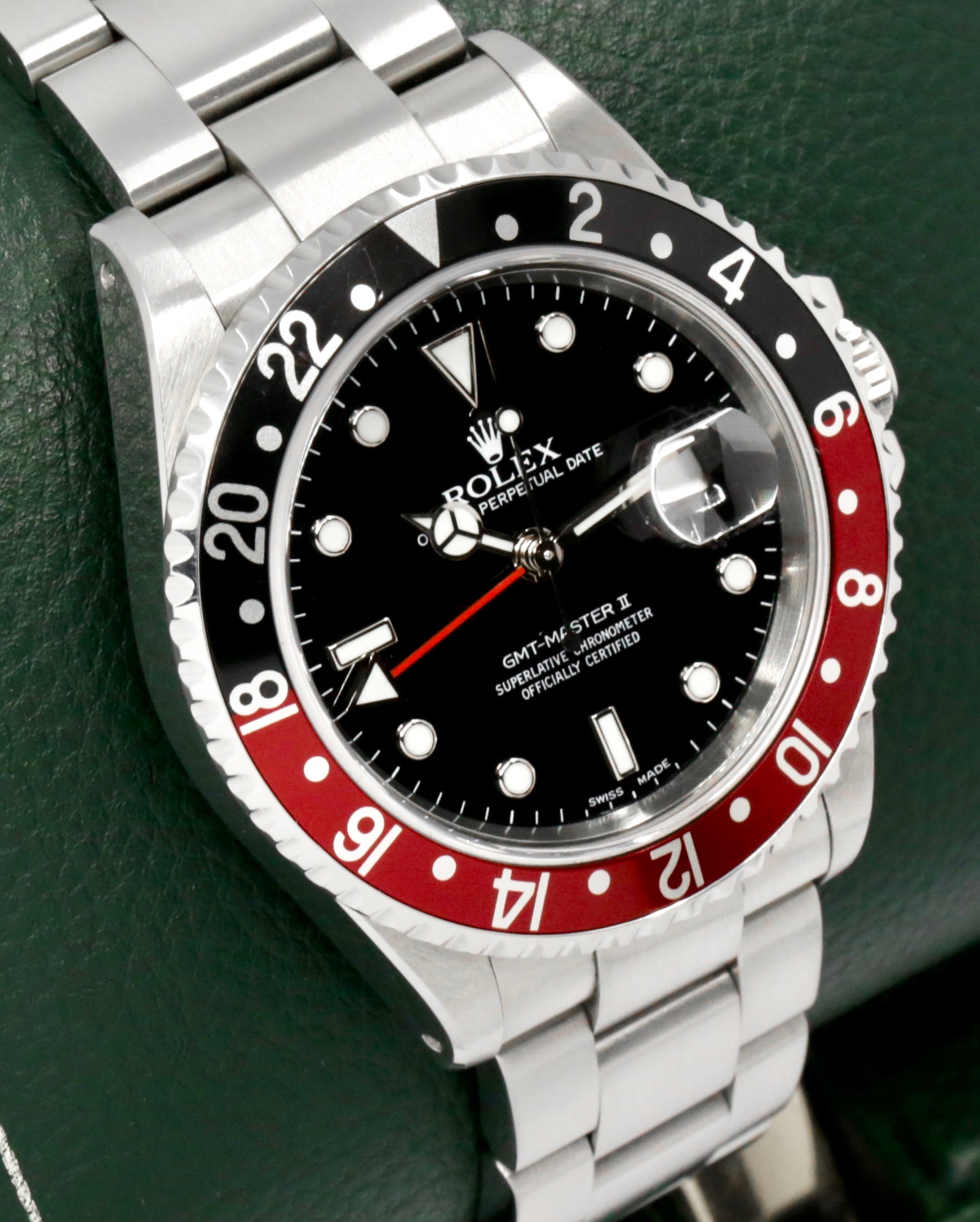 Rolex GMT-Master II "Coke", Stainless Steel, Black Index Dial, with Black & Red Aluminium Bezel, on Stainless Steel Rolex Oyster Bracelet, Ref. 16710, Circa: 2002, Complete with Box, Books, Swing Tag, Rolex Warranty Certificate & Balance of 2 Year Rolex Service Warranty - Image 2