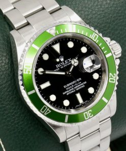 Alternative view of Rolex Submariner Date “Kermit”, Stainless Steel, Green Aluminium Bezel, Black Index Dial, on Stainless Steel Rolex Oyster Bracelet, Ref. 16610LV, Circa: 2008, with Rolex Box, Book & Rolex Warranty Card