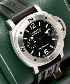 Alternative view of Panerai Luminor “Arktos” in Stainless Steel, Limited to 500 pieces, Black Index Dial, Compass Bezel, on Panerai Rubber Strap with Stainless Steel Panerai Deployant Clasp, Ref: PAM00092, Complete with Presentation Box, Books, Panerai Certificate & Panerai Warranty Card