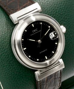 Alternative view of IWC Da Vinci SL Automatic in stainless steel, Black Index dial with luminous tritium markers Ref: IW3528 on a IWC leather band. Watch Only