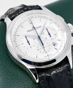 Jaeger-LeCoultre Master Control Chronograph, Ref. 174.8.C1 , 40mm Stainless Steel Case, Silver Index Dial, Silver Sub-Dials & Pulsometer Scale, on Black Crocodile Strap with Stainless Steel JLC Deployant