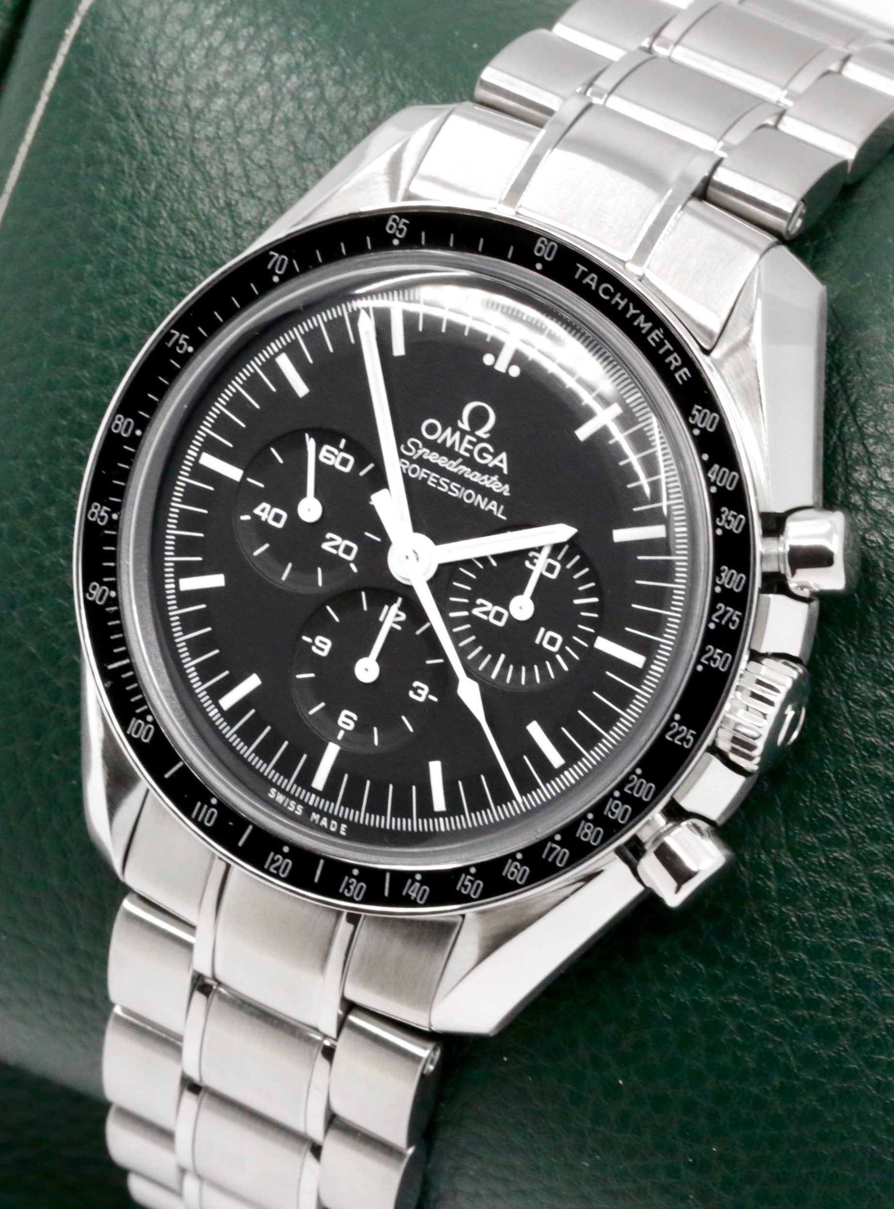 Omega Speedmaster Professional "Big Box Speedy", 42mm Stainless Steel Case, Black Index Dial, Hesalite Crystal, on Stainless Steel Omega Bracelet, Ref. 311.30.42.30.01.005, Circa: 2017, Complete with Big Omega Box, Books, Extra Straps, & Omega Warranty Cards - Image 2