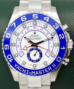 Rolex Yacht-Master II, 44mm, Stainless Steel, Blue Ceramic Bezel, White Index Dial, on Stainless Steel Rolex Oyster Bracelet, Ref. 116680, with Box, Rolex Service Card & Balance of 2 Year Rolex Service Warranty *JUST SERVICED BY ROLEX - PRESENTS AS NEW!!