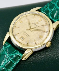 Alternative view of Omega Seamaster ref 2627/6SC bumper auto 1950's date, honeycomb dial, date at 6, calibre 353 with 17 jewels gold capt on stainless steel.