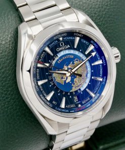 Alternative view of Omega Seamaster Aqua Terra Worldtimer, 43mm, Stainless Steel, Blue Index Dial, on Stainless Steel Omega Bracelet, Ref. 220.10.43.22.03.001, Circa: 2019, with Omega Service Box, Omega Service Invoice & Balance of 2 Yr. Omega Service Warranty