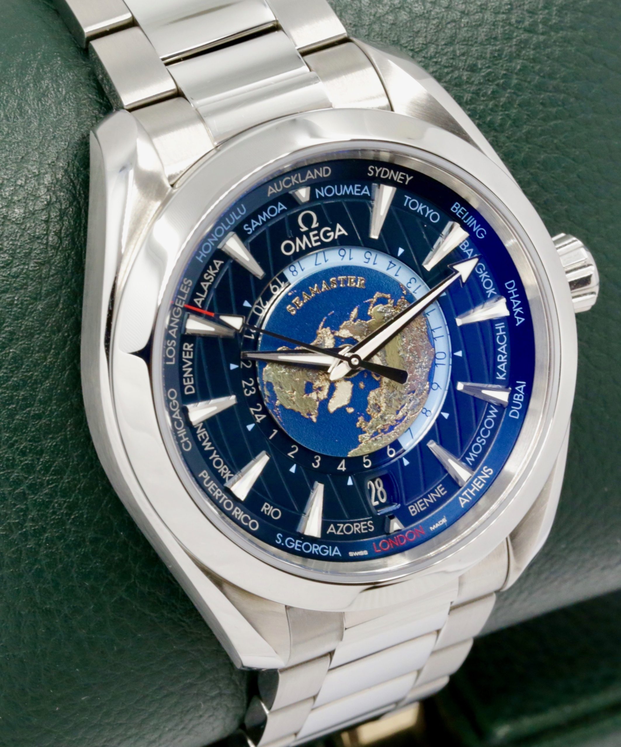 Omega Seamaster Aqua Terra Worldtimer, 43mm, Stainless Steel, Blue Index Dial, on Stainless Steel Omega Bracelet, Ref. 220.10.43.22.03.001, Circa: 2019, with Omega Service Box, Omega Service Invoice & Balance of 2 Yr. Omega Service Warranty - Image 2