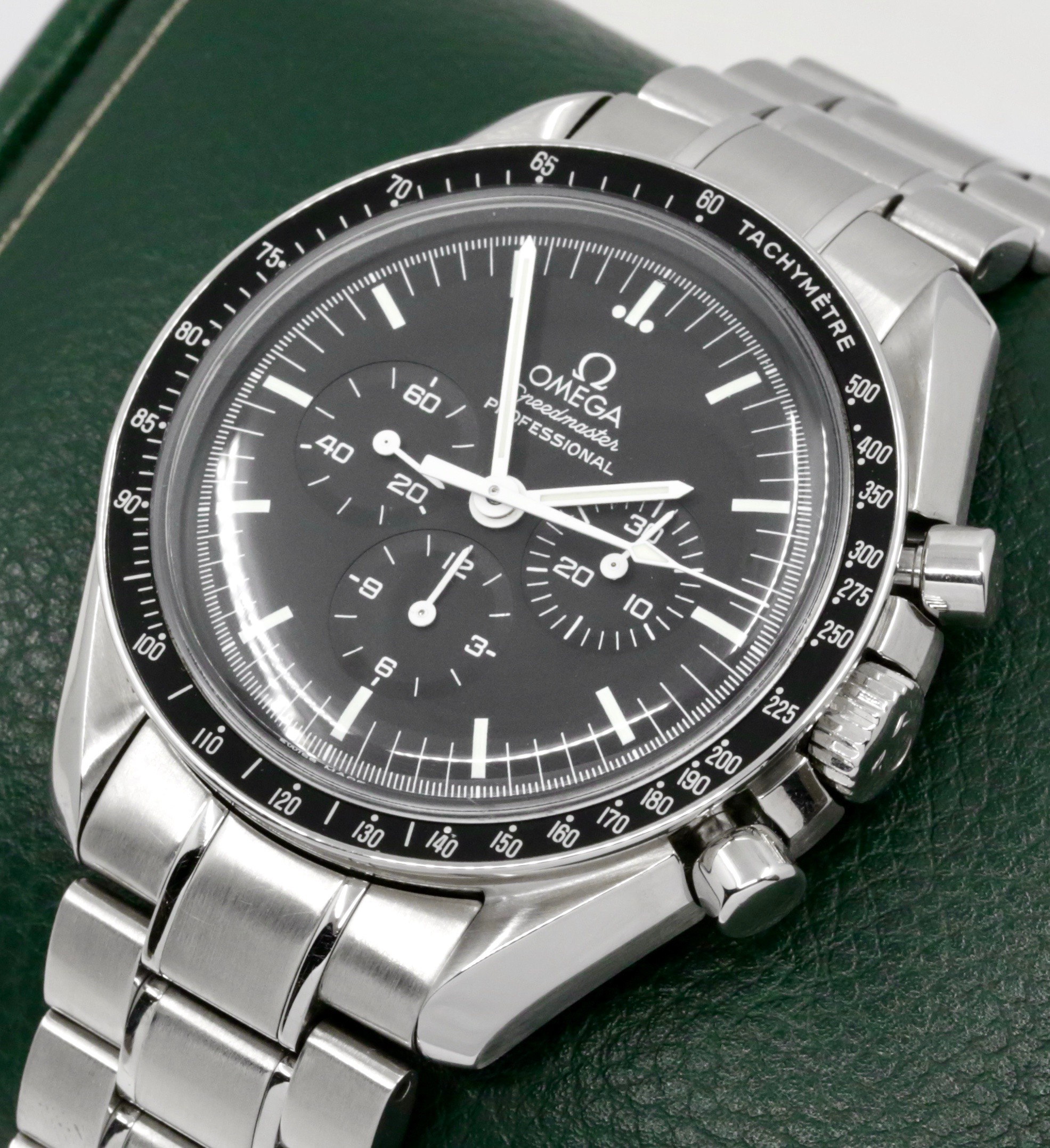 Omega Speedmaster Professional "MoonWatch", 42mm, Stainless Steel, Omega Cal. 1861, Hesalite Crystal, Black Index Dial, on Stainless Steel Omega Bracelet, Ref. 3570.50, Circa: 2000's, Watch Only - $5,500 incl. GST!! - Image 4