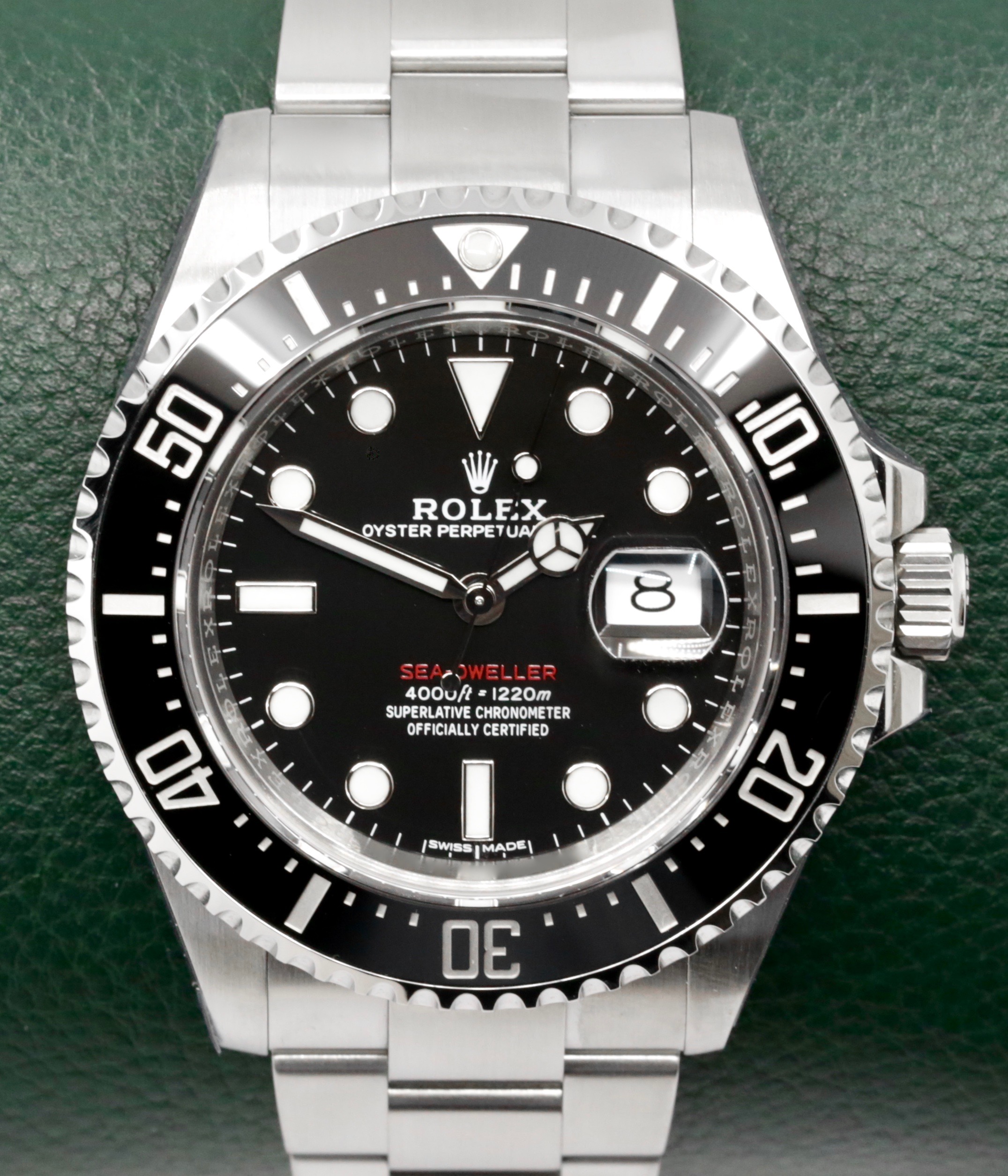 Rolex Sea-Dweller 43 "Anniversary", Stainless Steel, Black Ceramic Bezel, Mark I Dial, on Stainless Steel Rolex Oyster Bracelet, Ref. 126600, Circa: 2017, with Box, Books, Rolex Warranty Card, Rolex Service Card & Balance of 2 Year Rolex Service Warranty