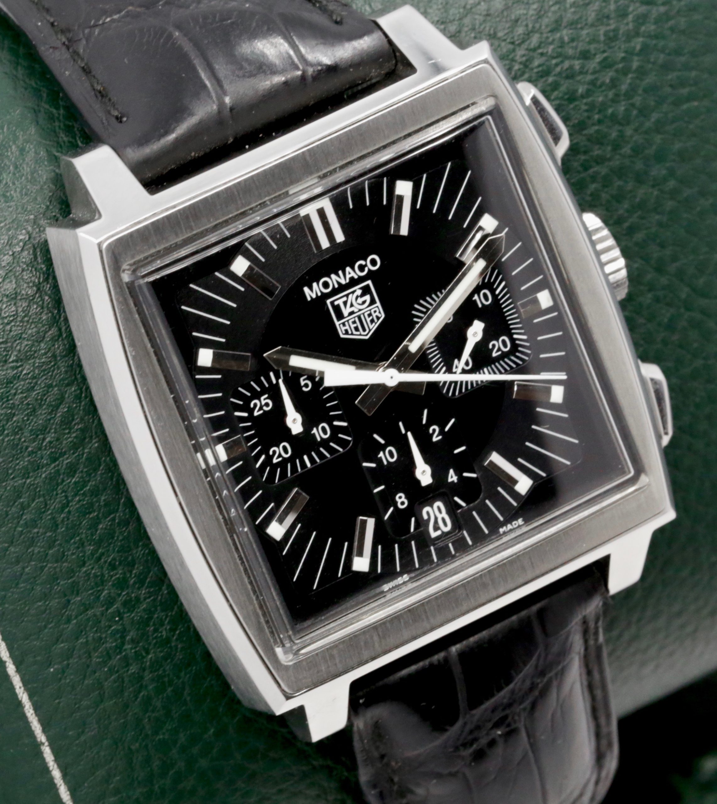 Tag Heuer Monaco chronograph CW2111-0 stainless steel on strap with folding buckle. - Image 2