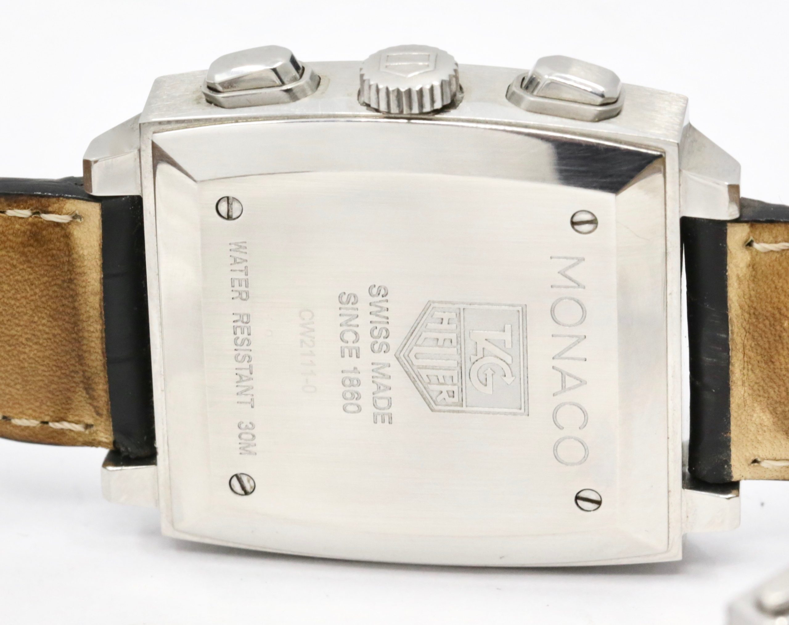 Tag Heuer Monaco chronograph CW2111-0 stainless steel on strap with folding buckle. - Image 5