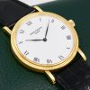 Patek Philippe Calatrava, Ref.3992J, Automatic, (0.750) 18ct Yellow Gold, Hobnail Bezel, White Acrylic Enamel Dial, on Black Patek Philippe Leather Strap with 18ct Yellow Gold Patek Tang Buckle