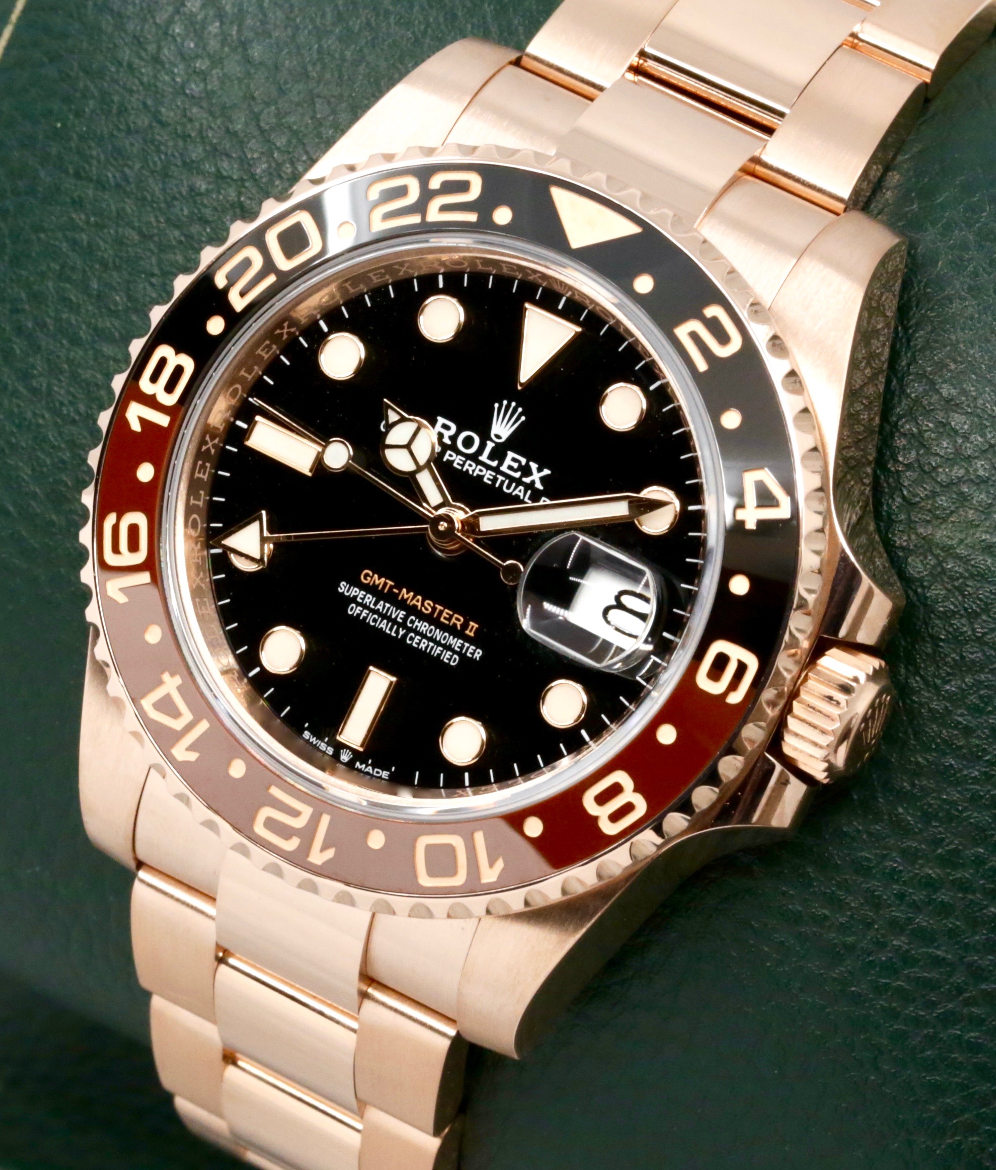 Rolex GMT-Master II, in 18ct Everose Gold, Black Index Dial, with Black & Brown Ceramic Bezel, on a Rolex 18ct Everose Gold Rolex Oyster Bracelet, Ref. 126715CHNR, Circa: 2021, with Box, Books, Rolex Warranty Card & Balance of 5 Year Rolex Factory Warranty *MINT CONDITION!!! - Image 3