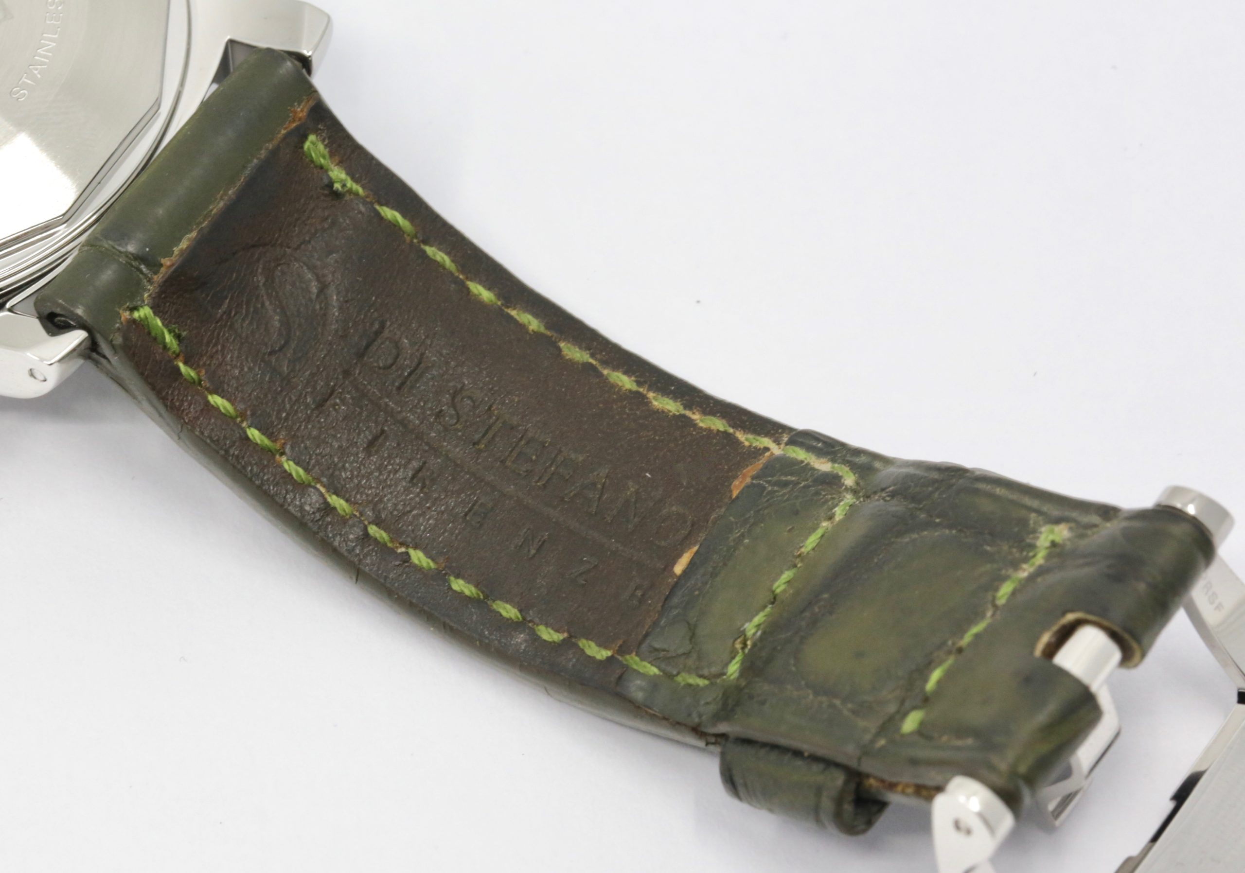 Panerai Luminor Marina, 44mm, Stainless Steel, Black Index Dial with Sub-Second and Date, on Green Alligator Leather Strap with Stainless Steel Panerai Tang Buckle, Ref. PAM00104, Watch Only - Image 7
