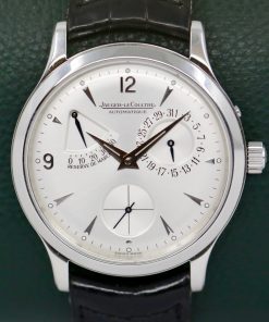 Jaeger-LeCoultre Master Control Reserve De Marche, 37mm, Stainless Steel, Silver Index Dial with Date & Power Reserve Display, on Black JLC Alligator Strap with Steel JLC Deployant, Ref.140.8.38.S, Circa: 2009, Box & Papers