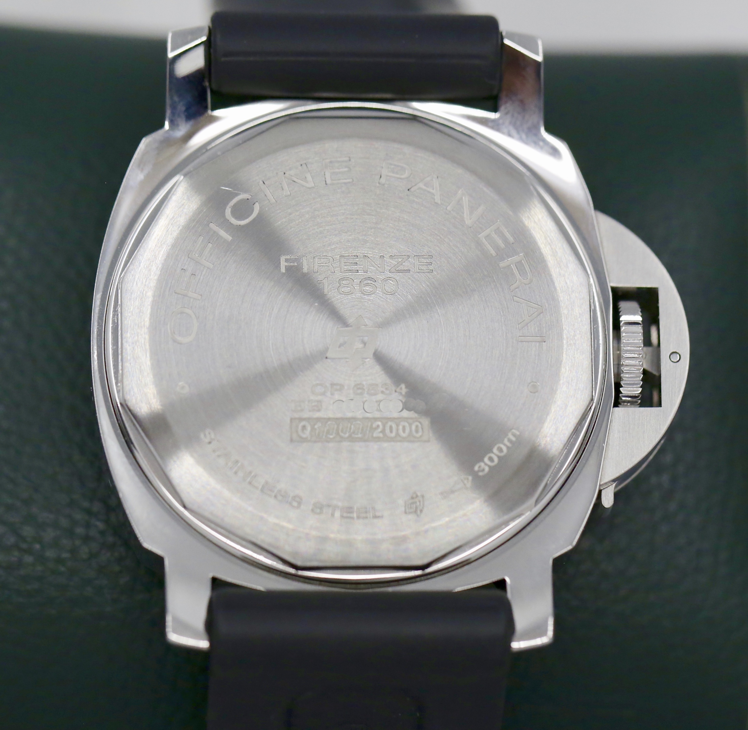 Panerai Luminor Base Logo, 44mm Stainless Steel Case, Black Index & Arab Dial, on Black Panerai Rubber Strap on Stainless Steel Panerai Tang Buckle, Ref. PAM00000, Circa: 2015, with Box books, & Panerai Warranty Card. - Image 4