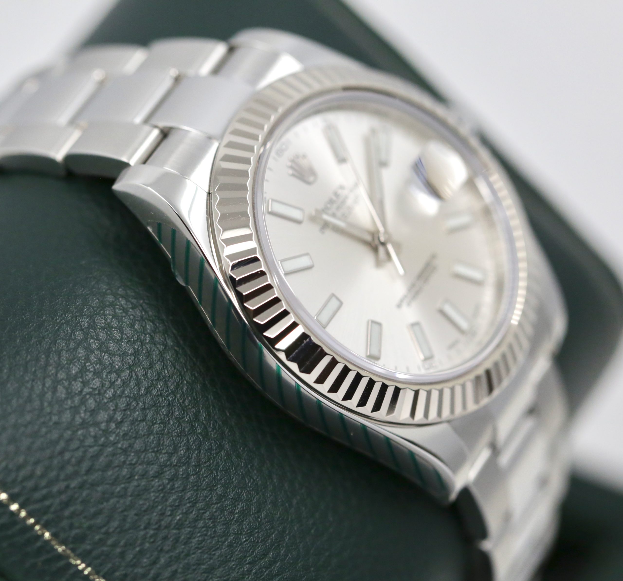 Rolex Datejust II, Stainless Steel, 18ct White Gold Fluted Bezel, Silver Index Dial, Rolex Oystersteel Bracelet, Ref. 116334, Box Book Rolex Warranty Card, Circa: 7/2013, - Image 2