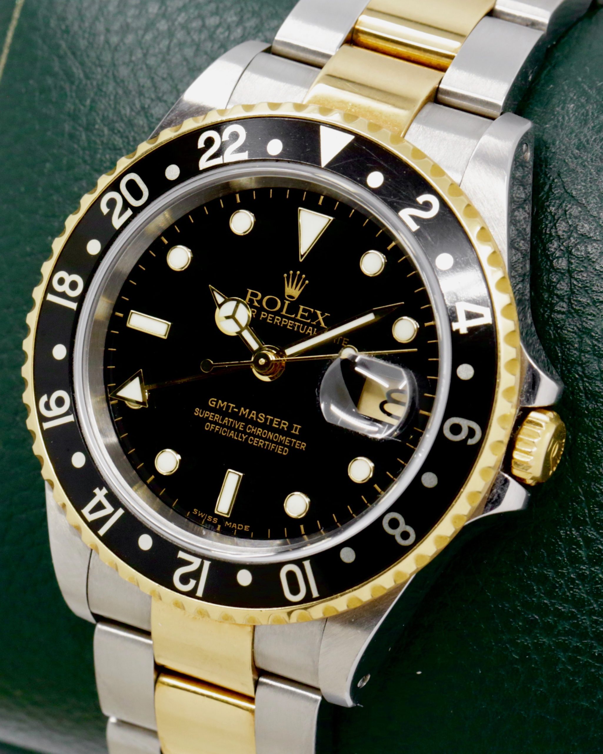 Rolex GMT-Master II in Stainless Steel & 18ct Yellow Gold, Black Index Dial, Black Aluminium Bezel, on Stainless Steel & 18ct Yellow Gold Bracelet, Ref. 16713, Circa: 2004, with Box, Books, Swing Tags & Rolex Warranty Certificate - Image 3