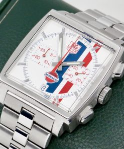 Alternative view of TAG Heuer Monaco Vintage Gulf Limited Edition, Limited to 4000 pieces, automatic chronograph, White dial with silver subdials and red accents on a TAG Heuer integrated bracelet Ref. CW2118 Box and Papers, Ca: 2008