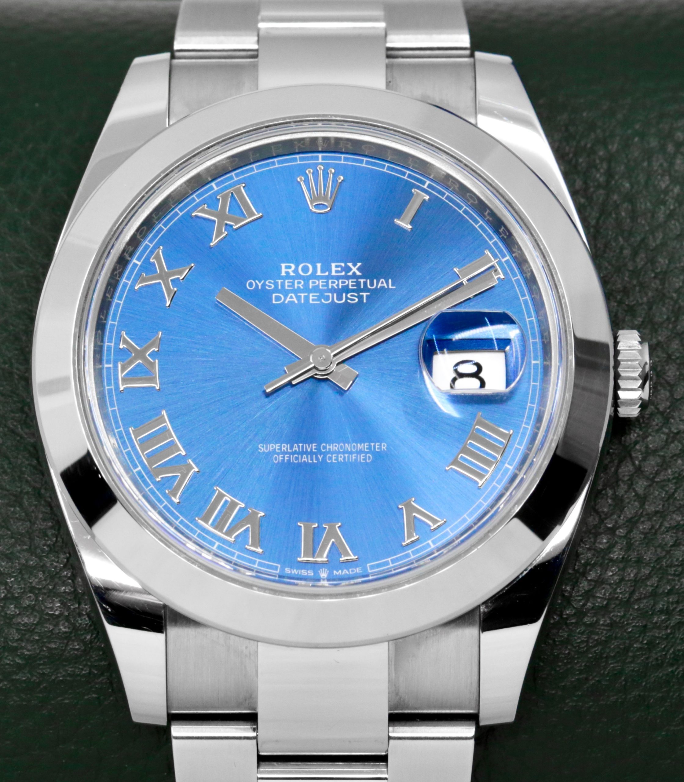 Rolex Datejust 41 ref 126300, Oyster Bracelet, Smooth Bezel Blue Roman dial Ca 2020 watch only, 1 only at $10,780! - Image 4