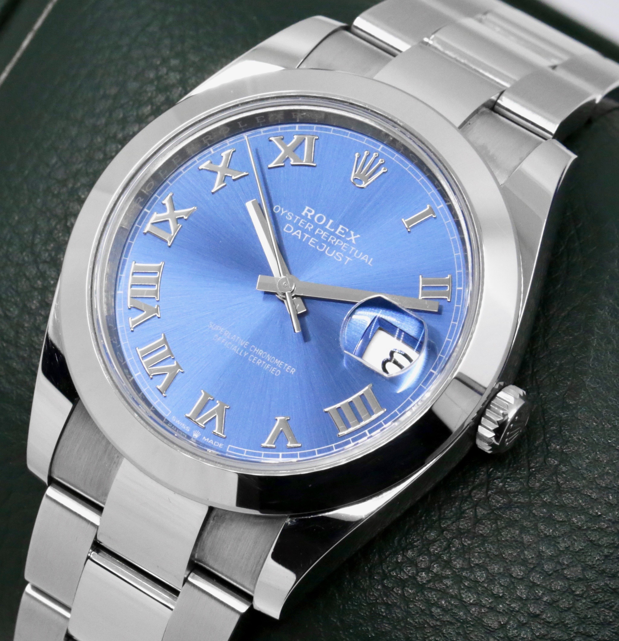 Rolex Datejust 41 ref 126300, Oyster Bracelet, Smooth Bezel Blue Roman dial Ca 2020 watch only, 1 only at $10,780! - Image 3