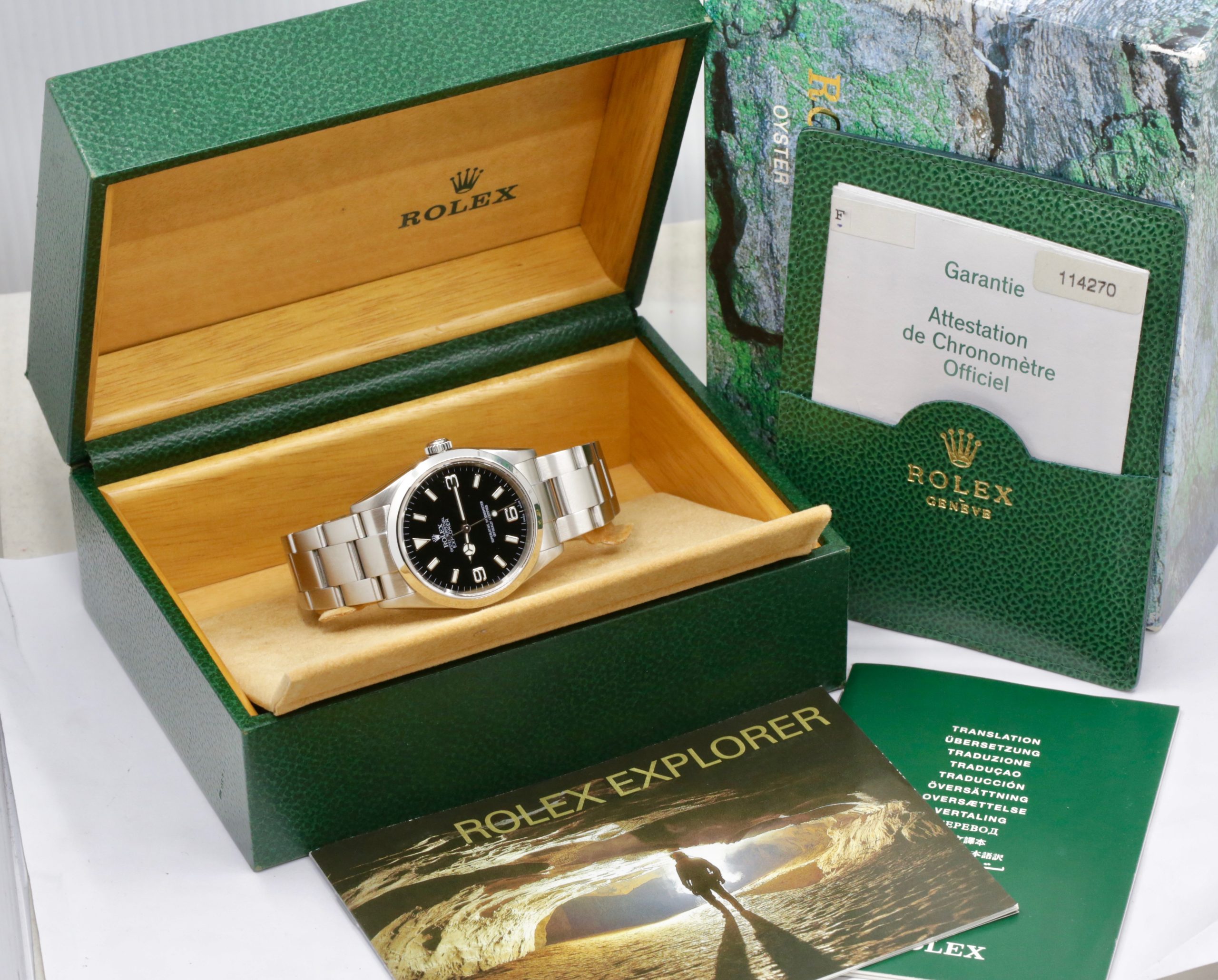 Rolex Explorer I, 36mm, Stainless Steel, Black 3,6,9 Dial, on Stainless Steel Rolex Oyster Bracelet, Ref. 114270, Circa: 2004, with Box, Books, & Rolex Warranty Certificate - Image 7