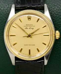 Rolex Oyster Perpetual Air-King Case reference: 1003, Ca 1964 stainless steel with yellow gold bezel.