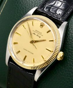 Alternative view of Rolex Oyster Perpetual Air-King Case reference: 1003, Ca 1964 stainless steel with yellow gold bezel.