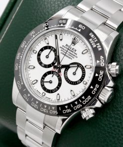 Alternative view of Rolex Cosmograph Daytona "Panda", in Stainless Steel, Black Ceramic Bezel, White Index Dial, on a Rolex Oystersteel Bracelet, Ref: 116500LN, Circa: 2017, Complete with Box, Book, Green & White Tags, Rolex Warranty Card,