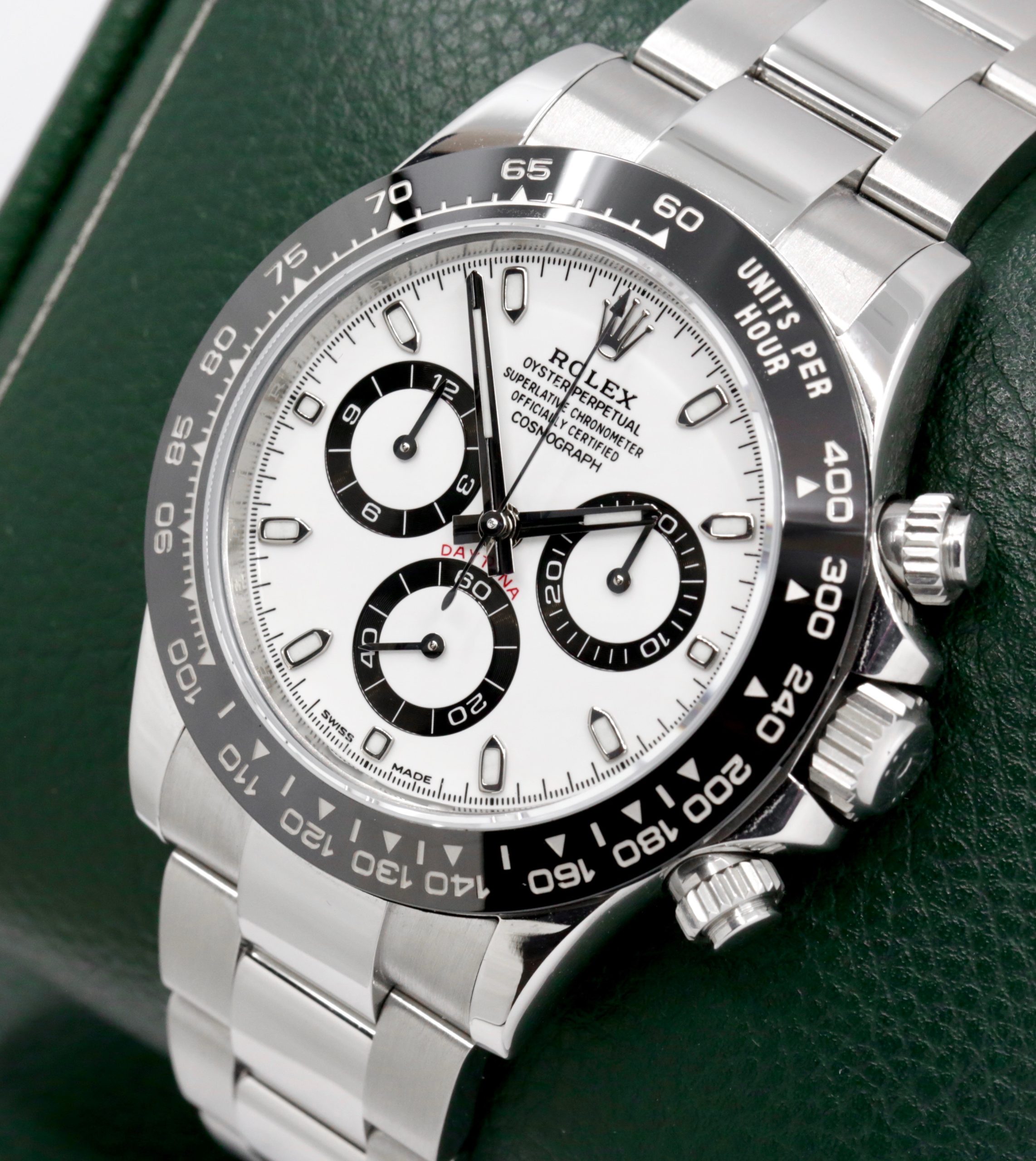 Rolex Cosmograph Daytona "Panda", in Stainless Steel, Black Ceramic Bezel, White Index Dial, on a Rolex Oystersteel Bracelet, Ref: 116500LN, Circa: 2017, Complete with Box, Book, Green & White Tags, Rolex Warranty Card, - Image 2