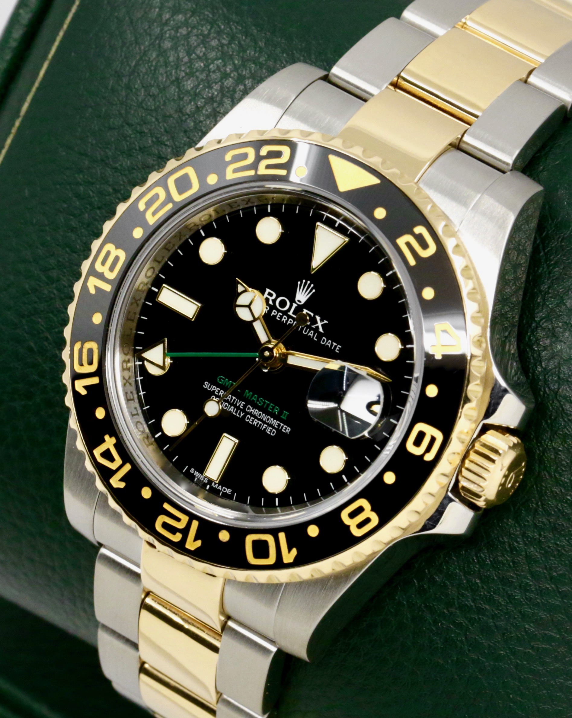 Rolex GMT-Master II, Stainless Steel & 18ct Yellow Gold, Black Ceramic, Black Index Dial, on Stainless Steel & 18ct Yellow Gold Rolex Oyster Bracelet, Ref. 116713LN, Circa: 2011, with Box, Books, Rolex Warranty Card & Rolex Service Card - Image 3