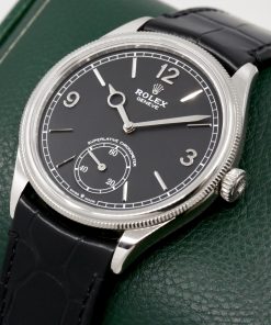 Alternative view of Rolex 1908 in 18ct White Gold, Black Arabic Dial with White Gold Index Markers on a Rolex Alligator Leather Strap with 18ct White Gold Rolex Deployant, Ref: 52509, Circa: 2023, with Box, Books, Rolex Warranty Card & Balance of 5 Year Rolex Factory Warranty