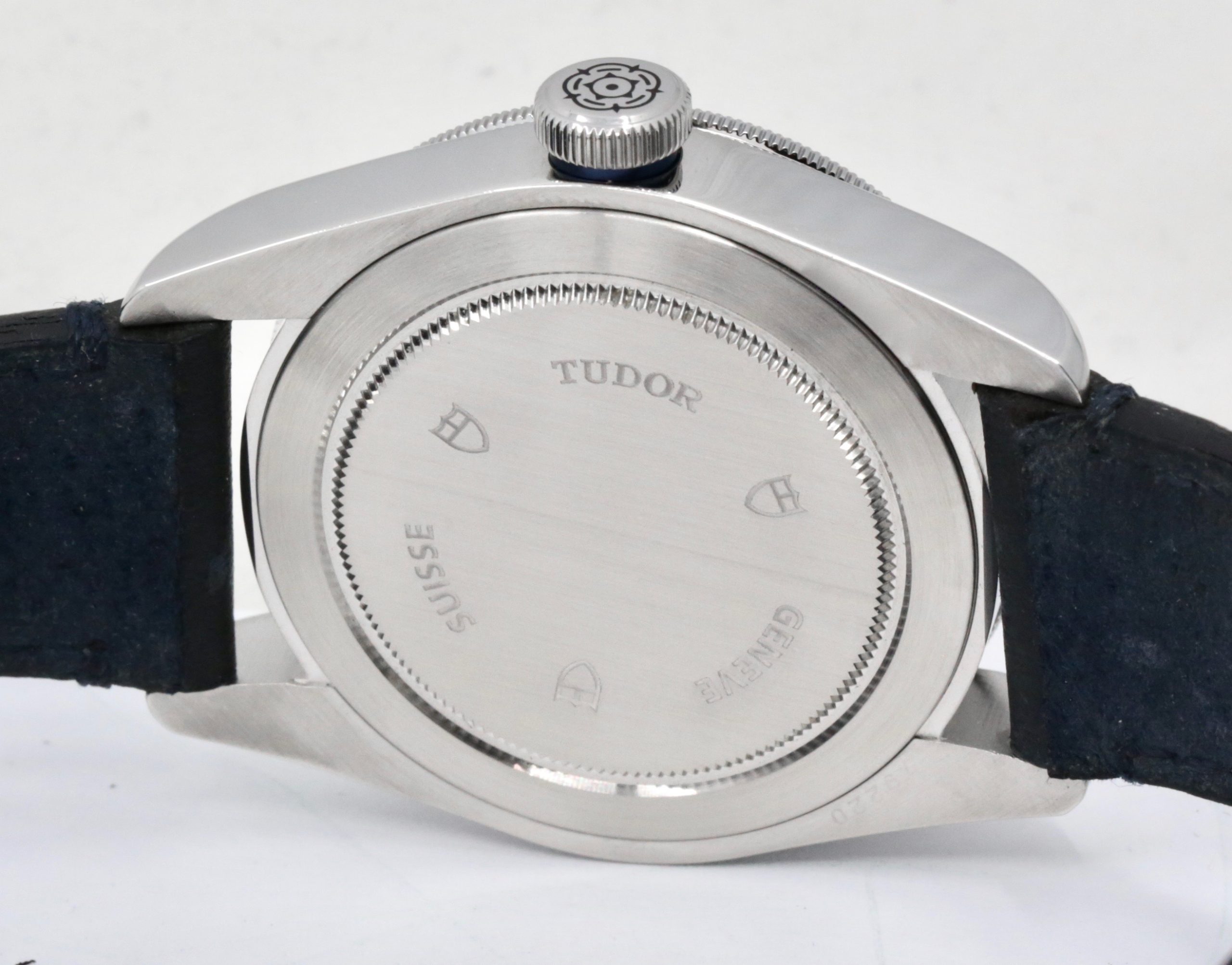 Tudor Heritage Black Bay "Smiley", 41mm Stainless Steel Case, Black Index Dial, Blue Aluminium Bezel, on Black Tudor Leather Strap with Stainless Steel Tudor Deployant, Ref. 79220B, Circa: 2014, Complete with Box, Books, Tudor Warranty Card & Tudor Service Card - Image 5