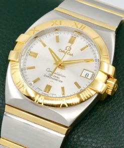 Alternative view of Omega Constellation Double Eagle, Co-Axial Chronometer, in Stainless Steel & 18ct Yellow Gold, Silver Index Dial with Date, on Stainless Steel & 18ct Yellow Gold Bracelet, Ref. 1201.30.00 , Circa: 2007, with Box, Book, Omega Folder & Omega Warranty Cards