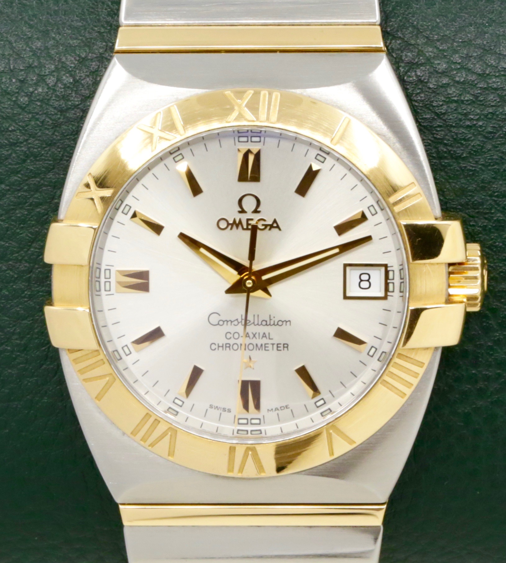 Omega Constellation Double Eagle, Co-Axial Chronometer, in Stainless Steel & 18ct Yellow Gold, Silver Index Dial with Date, on Stainless Steel & 18ct Yellow Gold Bracelet, Ref. 1201.30.00 , Circa: 2007, with Box, Book, Omega Folder & Omega Warranty Cards