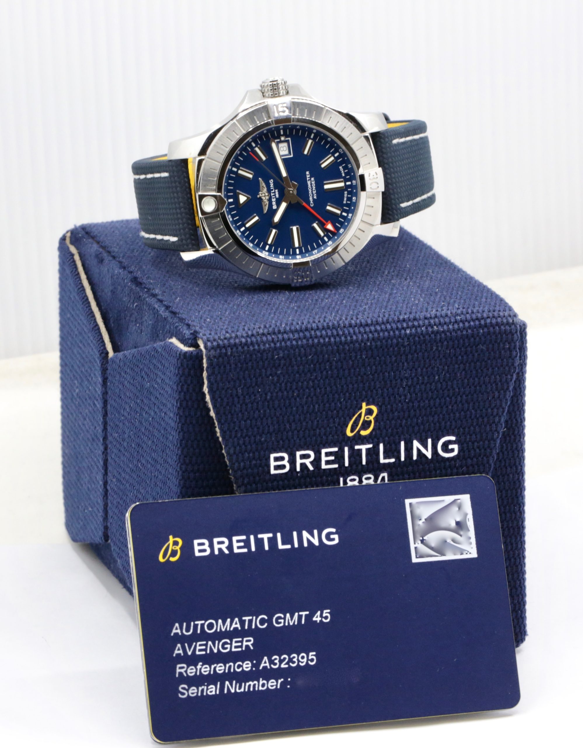 Breitling Avenger Automatic GMT 45, in Stainless Steel, Blue Index Dial with Date, on Blue Breitling Composite Strap with Stainless Steel Breitling Deployant, Ref. A32395, Circa: 2022, with Box & Papers - Image 8