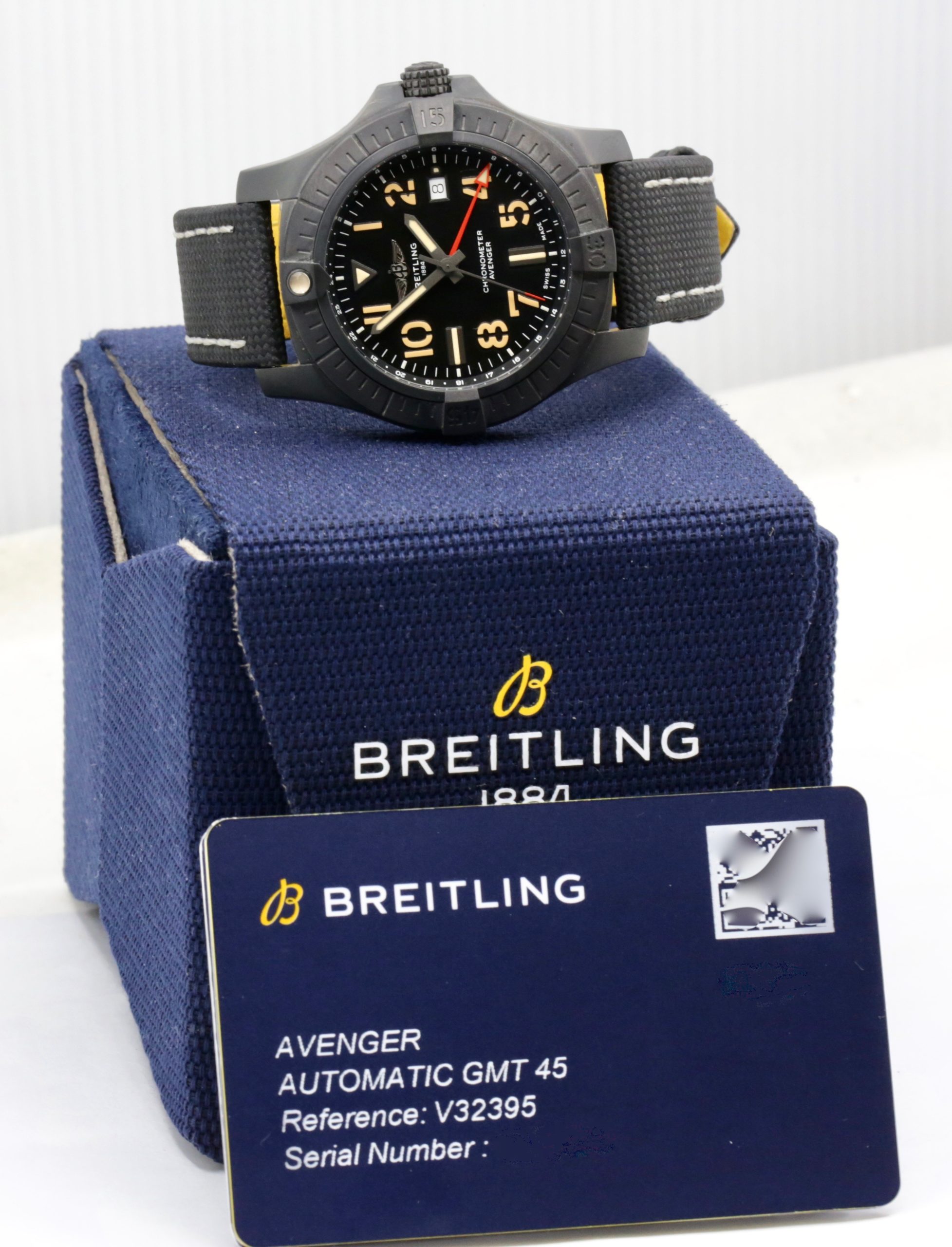 Breitling Avenger Automatic GMT 45 "Night Mission", DLC Coated Titanium Case, Black Arab Dial, Black Breitling Composite Strap with DLC Coated Titanium Breitling Deployant, Ref. V32395, Circa: 2021, with Box & Papers - Image 7